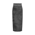 Only Gray Artificial Leather Skirt for women, fall/winter collection, made with 100% faux leather, elegant and stylish design.