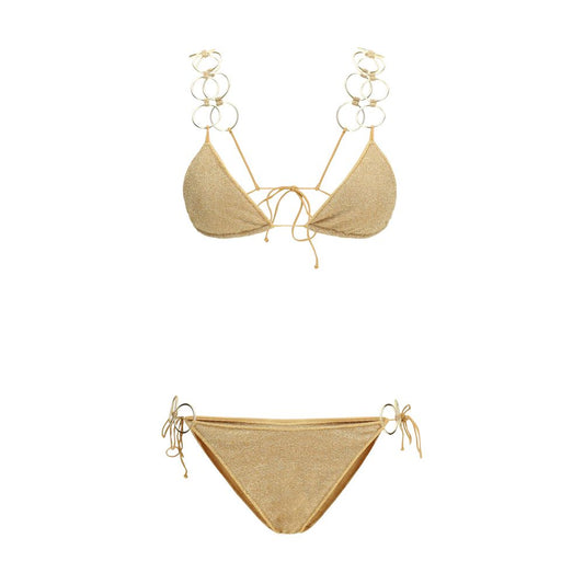 Oséree Gold Polyamide Bikini 1728,72470364320,Bikinis - Swimwear - Clothing,Clothing,Gold,M,New with tags,Oséree,S,Swimwear - Clothing,Women