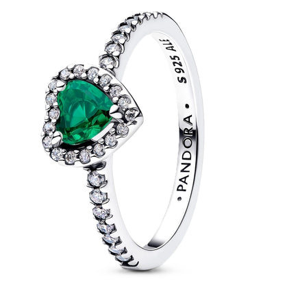 PANDORA JEWELRY Mod. SPARKLING LIGHT BLUE ELEVATED HEART RING