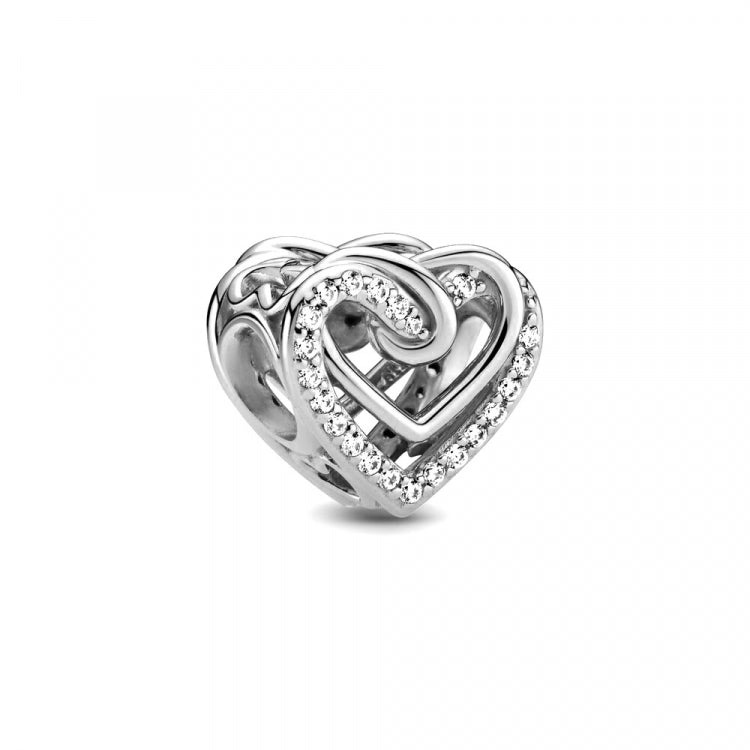 PANDORA Mod. 799270C01 silver heart-shaped jewel with intricate design and embellishments, perfect for ladies' charm bracelets.