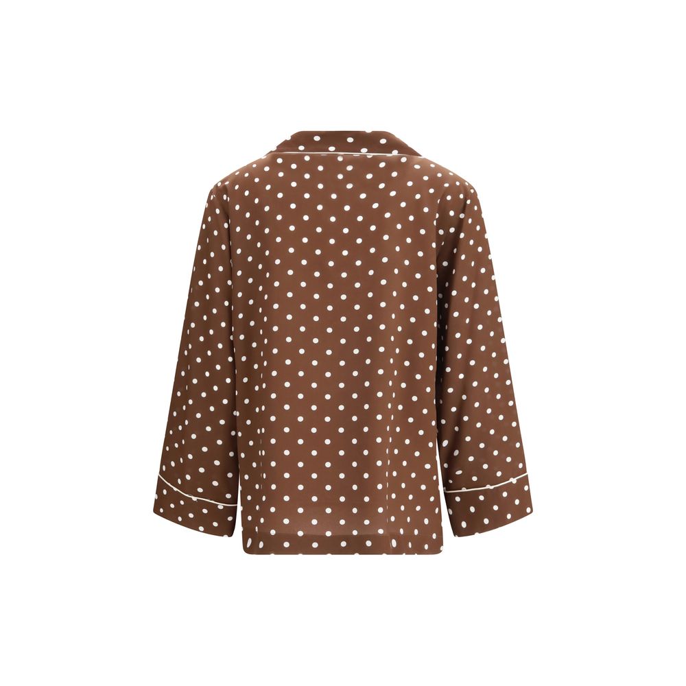 P.A.R.O.S.H. Brown Silk Pattern Shirt 1728,72470364320,Brown,Clothing,L,New with tags,P.A.R.O.S.H.,Pattern - Shirts - Clothing,Shirts - Clothing,Women