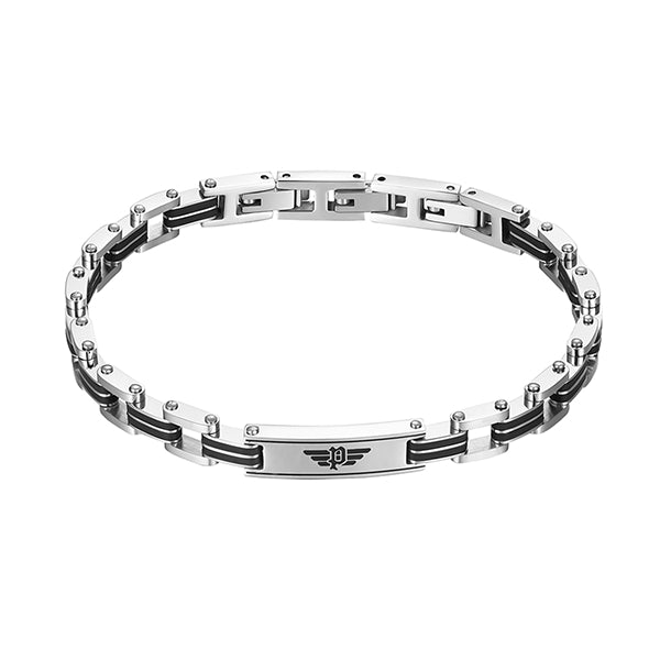 POLICE JEWELS JEWELRY Mod. PEAGB0008701 silver bracelet with engraved logo