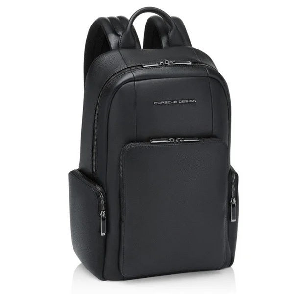 Front view with bag zipped and handles upright.