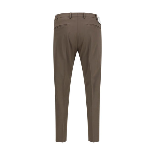 Back view of PT Torino Dieci Pants in stretch virgin wool with single-pleat back pockets and tailored fit.