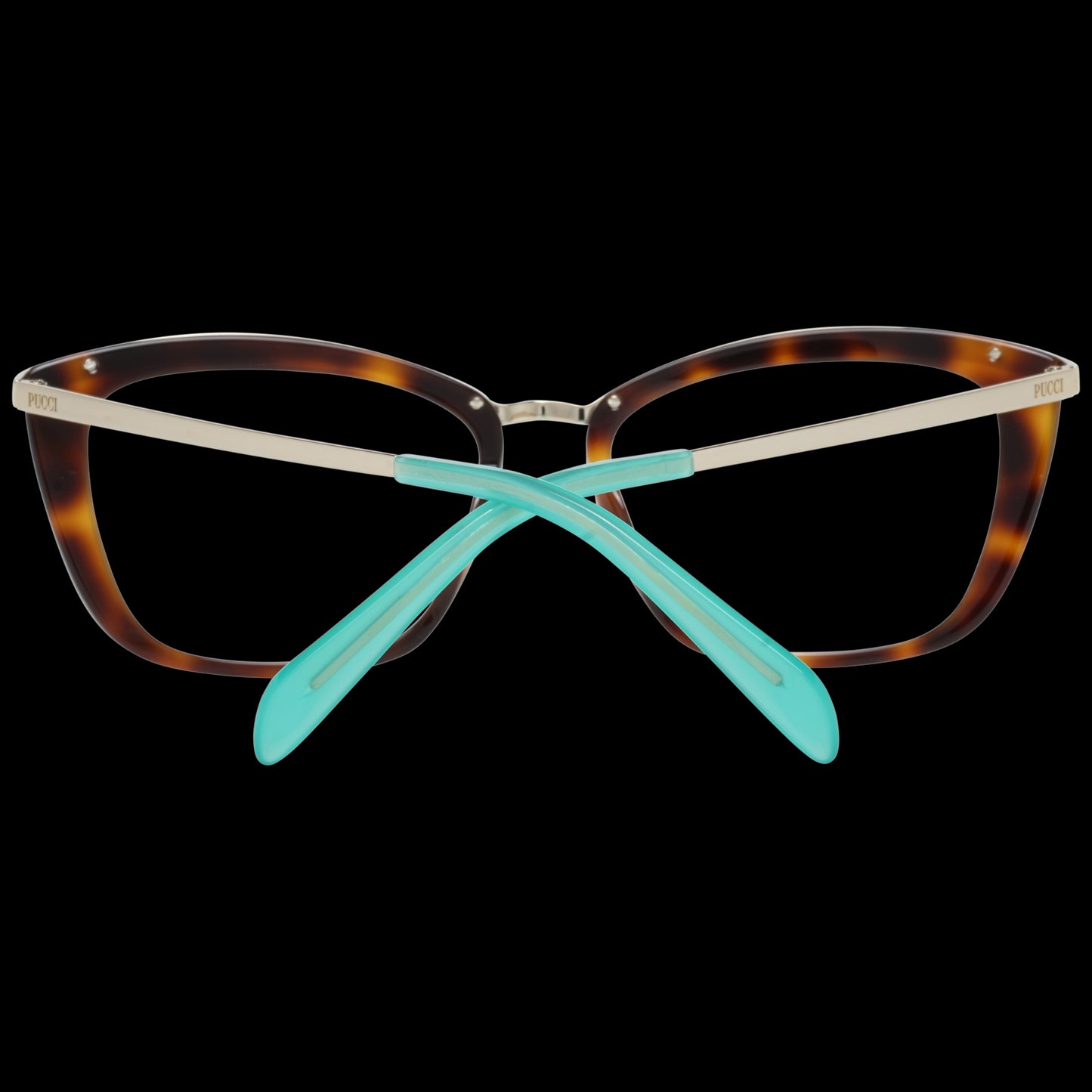 Back view of tortoiseshell and blue glasses frame PUCCI MOD. EP5093 54052 for ladies.