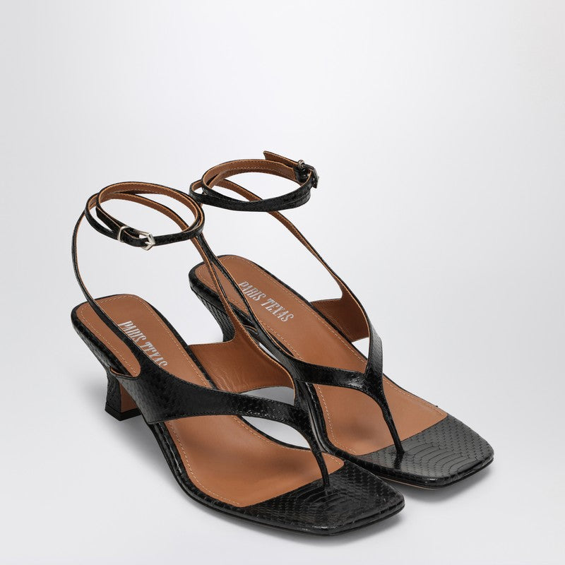 Paris Texas Portofino black leather thong mule Sandals
