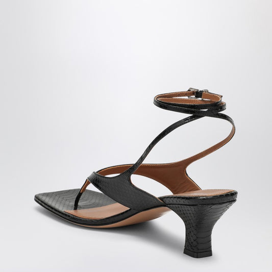 Paris Texas Portofino black leather thong mule Sandals