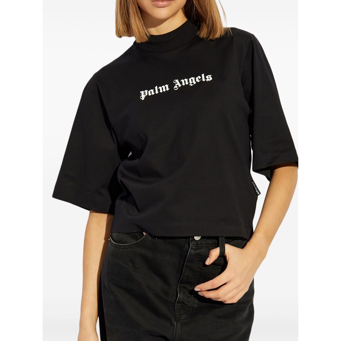 Palm Angels crop T-shirt with logo Topwear
