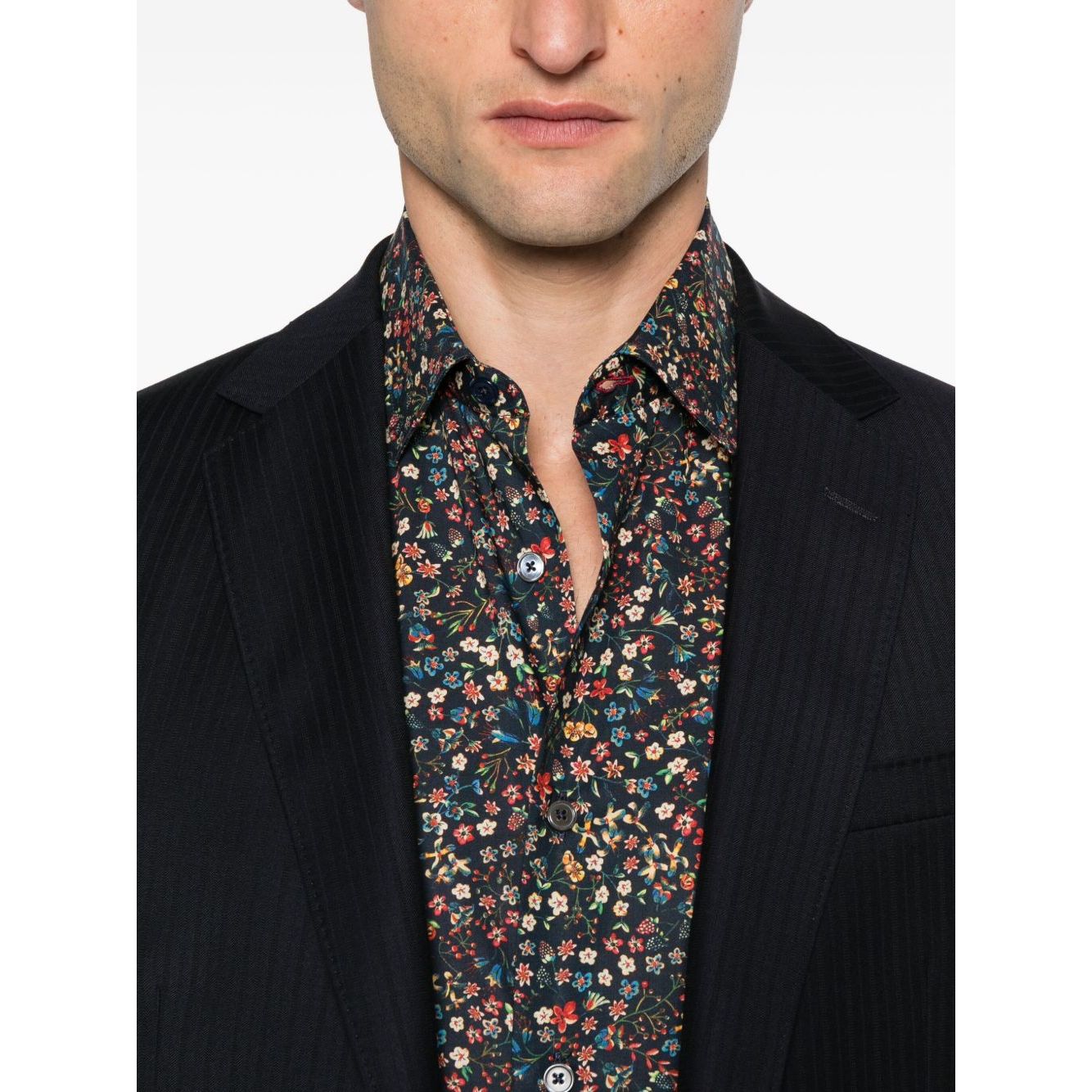 Paul Smith Shirts MultiColour floral pattern with long sleeves and classic collar, button fastening, stylish shirt for men.