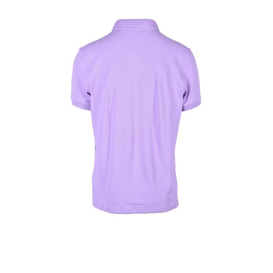 Back view of Peuterey Purple Polyamide Polo Shirt for men, showcasing short sleeves and lightweight fabric.