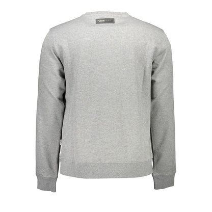Plein Sport Gray Cotton Mens Sweater