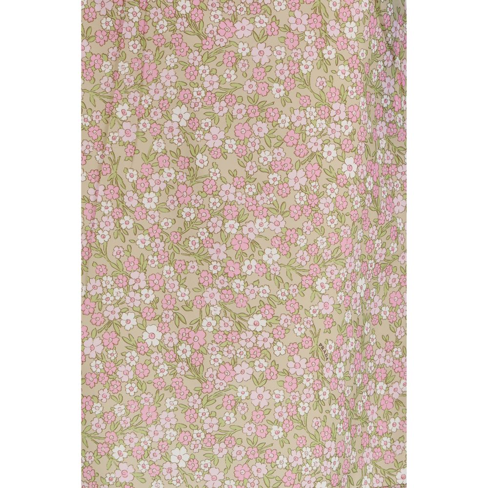 Prada Multicolor Nylon Midi Skirt 1728,72470364320,Clothing,IT42 | L,Midi - Skirts - Clothing,Multicolor,New with tags,Prada,Skirts - Clothing,Women