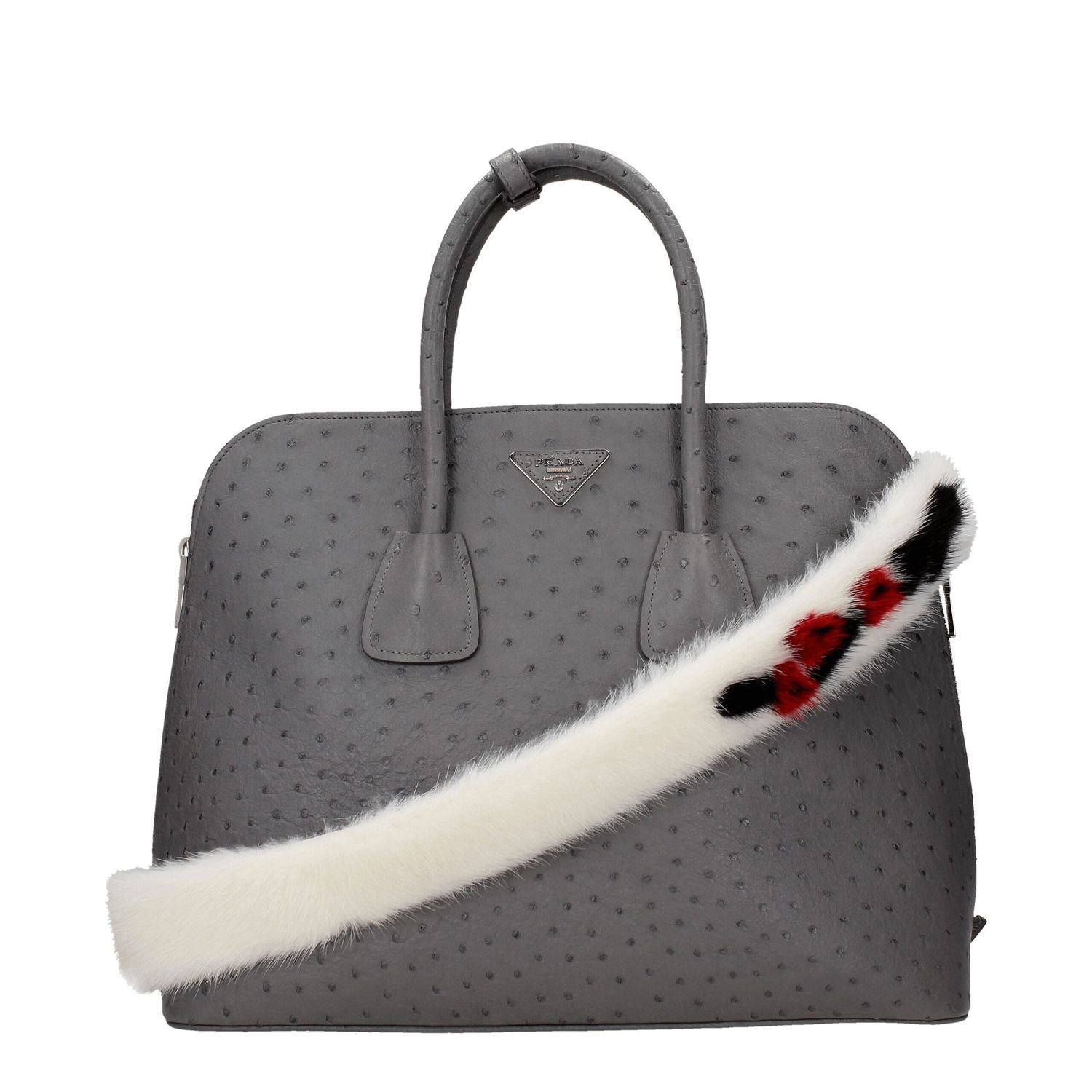 Front view with bag zipped and handles upright.
