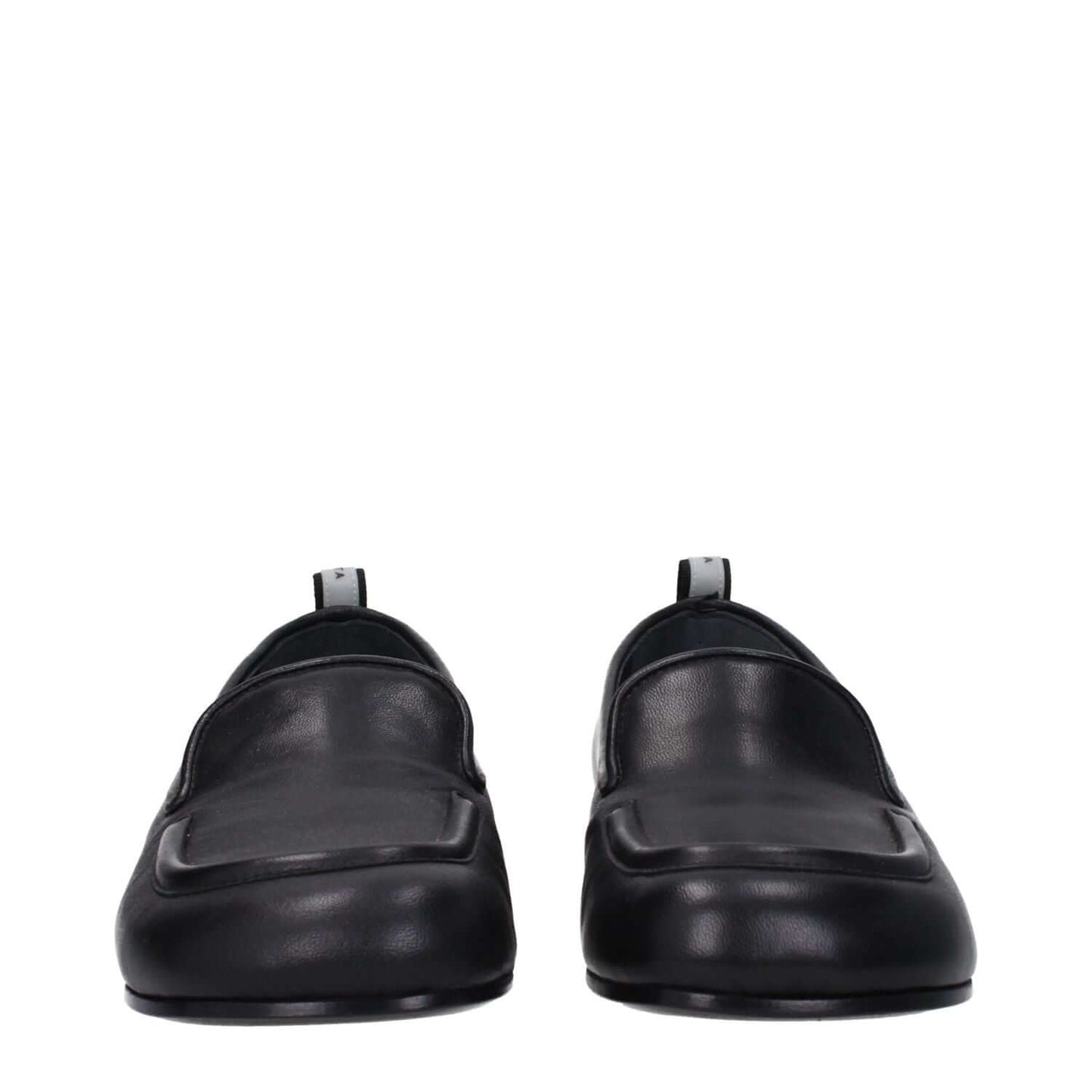 Premiata Black Leather Slip-On Loafers