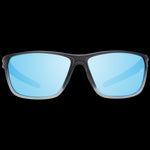 Unisex sunglasses with blue lenses, REEBOK MOD. RV9314 6001, frontal view, black frame, lifestyle accessory.