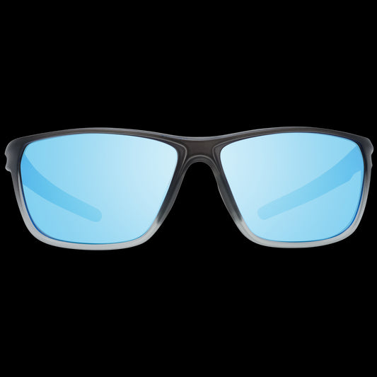 Unisex sunglasses with blue lenses, REEBOK MOD. RV9314 6001, frontal view, black frame, lifestyle accessory.