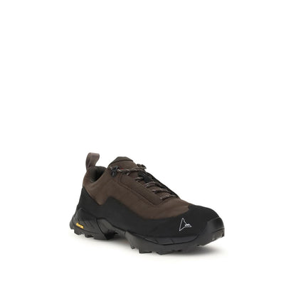 ROA Brown Calf Leather Bos Taurus Athletic Sneakers with Vibram Megagrip outsole for maximum traction.