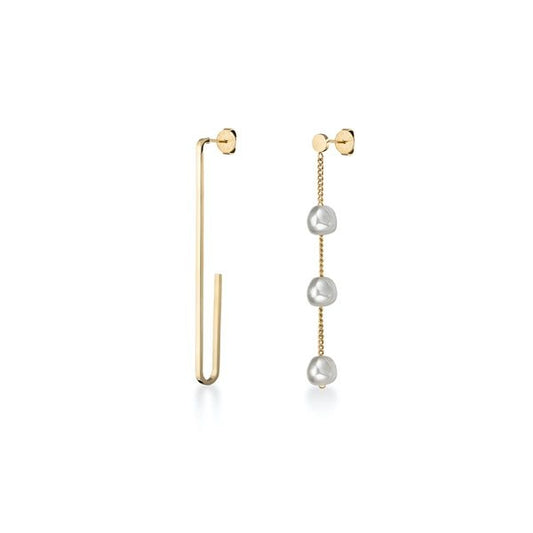 ROSEFIELD JEWELS JEWELRY Mod. JALPEG-J182 gold earrings with elegant pearl accents