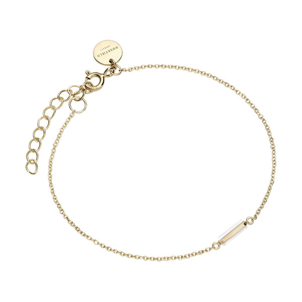 ROSEFIELD JEWELS JEWELRY Mod. JMOG-J002 gold bracelet with delicate chain and toggle clasp.