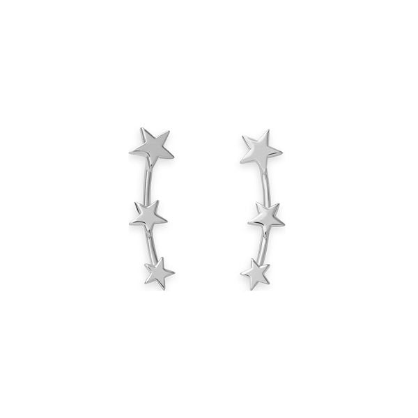 ROSEFIELD JEWELS JEWELRY Mod. JTSSS-J062 star-shaped earrings in silver featuring unique design.
