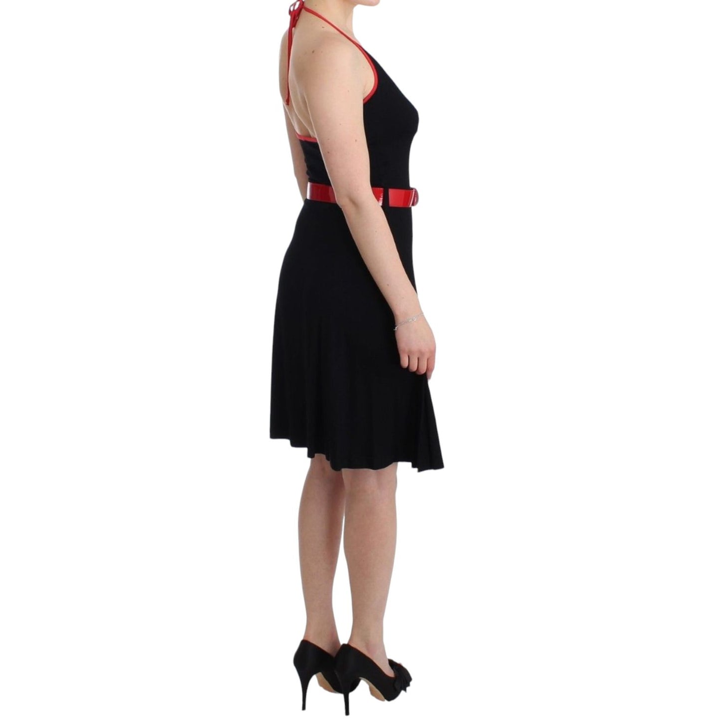 Roccobarocco Black belted palladio dress