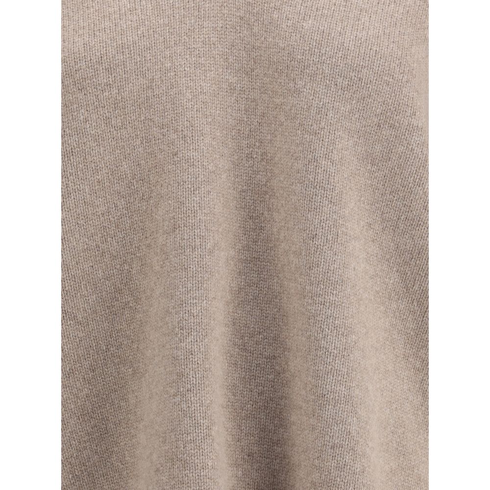 Close-up of Rohe Beige Wool Sweatshirt fabric showcasing the fine wool and cashmere blend texture.