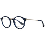 SANDRO MOD. SD2010 49004 elegant lady's blue eyeglasses frame, round shape with sleek metal temples and Sandro text on lens.
