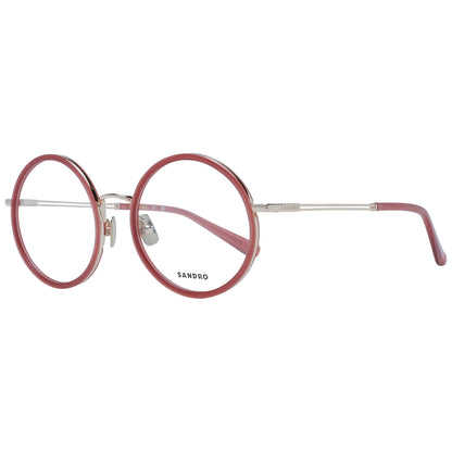 Alt Tag: SANDRO MOD. SD2033 51202 round eyeglasses for ladies in red and silver frame