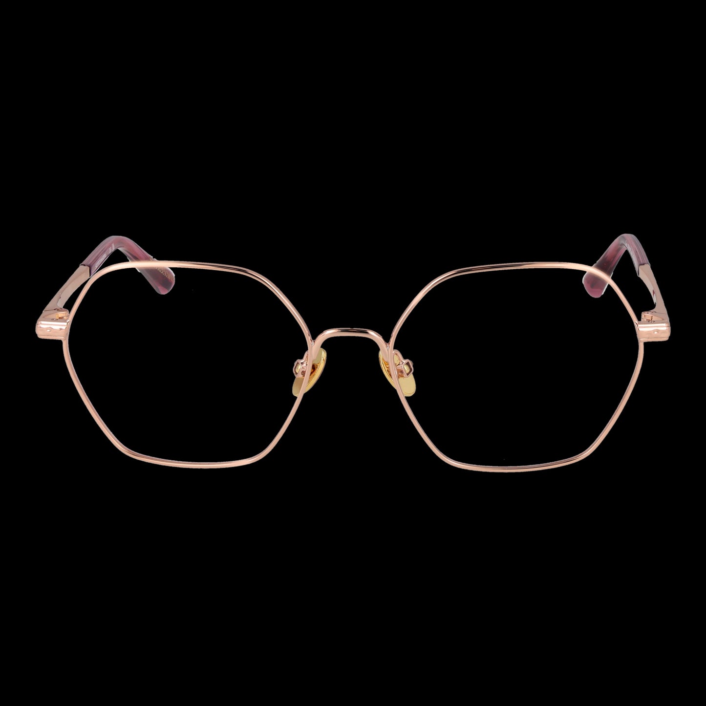 SCOTCH & SODA MOD. SS1025 53401 lady eyeglasses with geometric frame design on black background.