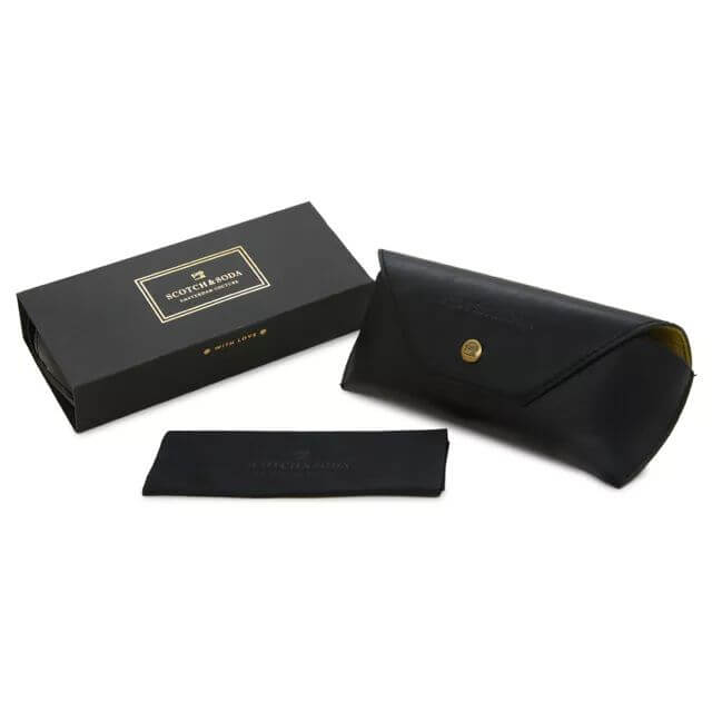 SCOTCH & SODA MOD. SS8023 51298 elegant black case for gents with box and cloth, perfect accessory for modern gentlemen.