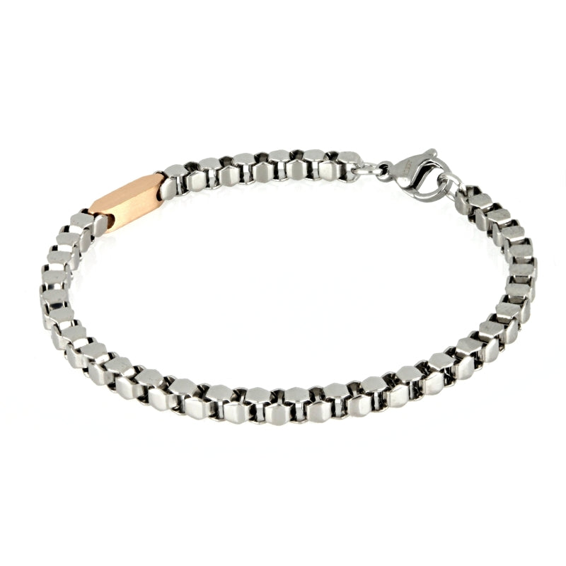Sleek silver bracelet with a gold accent from SENSE Mod. BR2986, showcasing elegant and modern jewelry design.