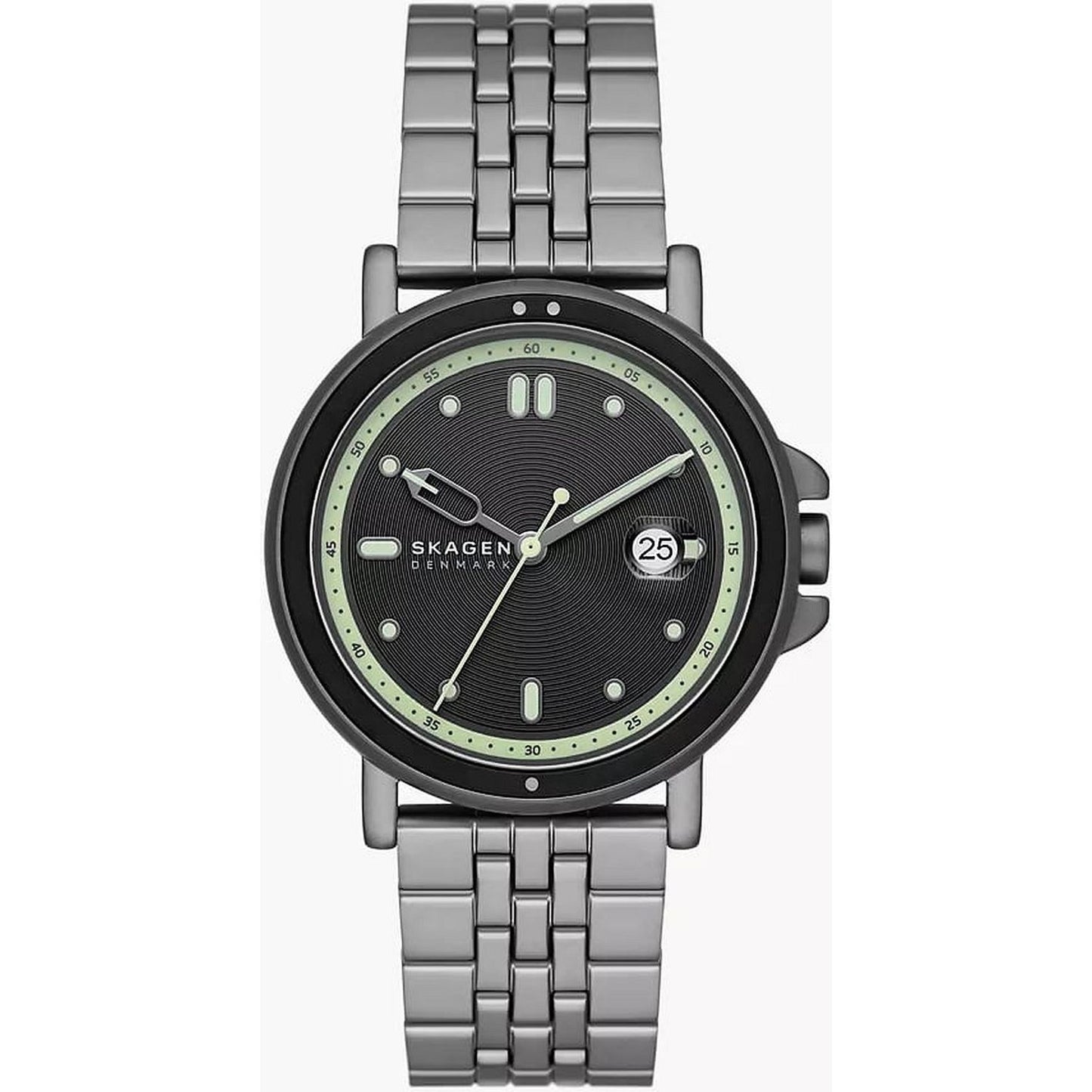 SKAGEN DENMARK Mod. SIGNATUR SPORT gent's wristwatch with 40mm stainless steel case, mineral dial, quartz movement, and SS bracelet.