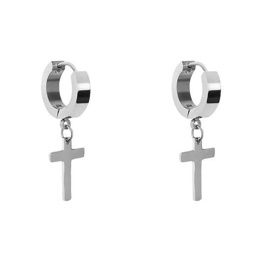 STROILI Mod. 1666492 silver earrings with cross pendant design, elegant jewelry accessory from Stroili Jewels collection