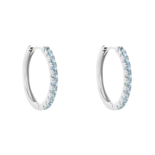 STROILI Mod. 1682423 elegant silver hoop earrings adorned with sparkling stones, perfect for adding a touch of glamour to any outfit.