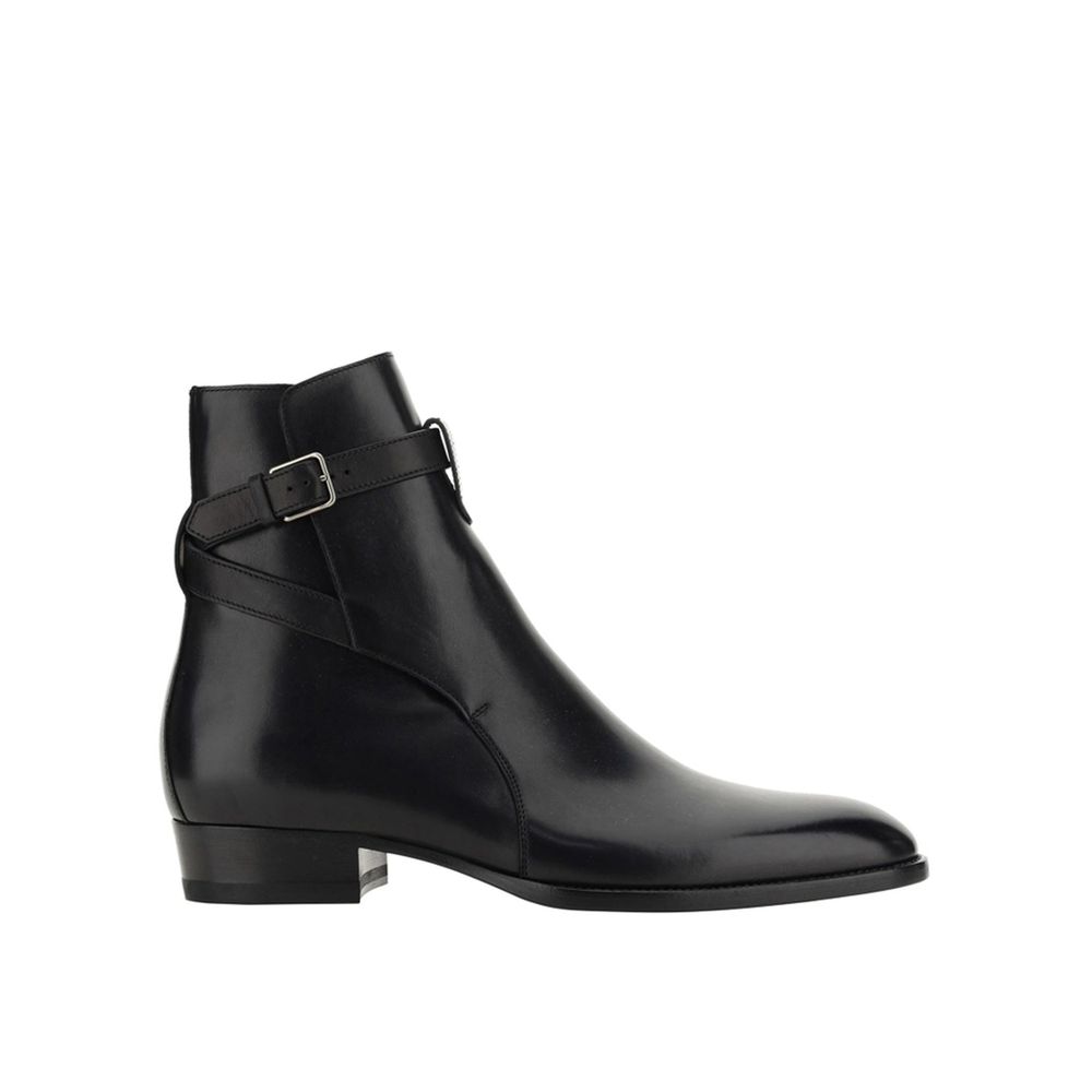 Saint Laurent Black Calfskin Ankle Boots