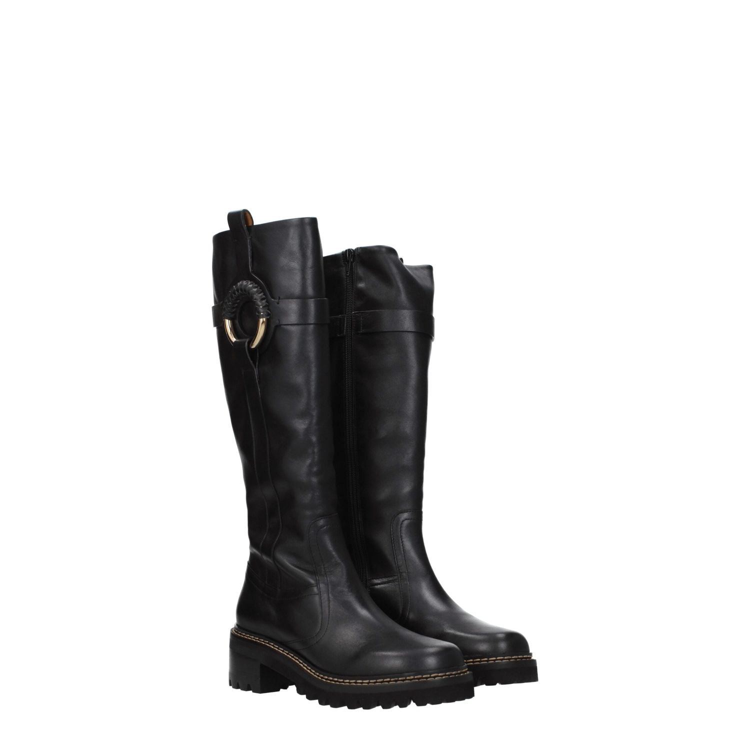 See By Chloé Black Leather Over The Knee