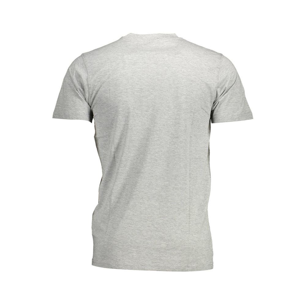 Back view of a Sergio Tacchini Brown Cotton Men T-Shirt with short sleeves and crew neck design, showcasing casual simplicity.