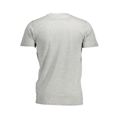 Back view of a Sergio Tacchini Brown Cotton Men T-Shirt with short sleeves and crew neck design, showcasing casual simplicity.