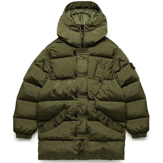 Stone Island Green Nylon Men Parka