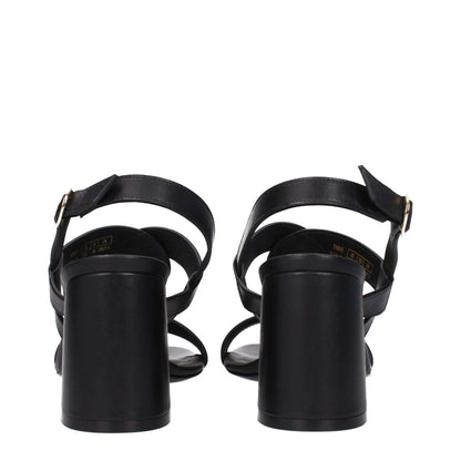 Stuart Weitzman Black Leather Platform Sandals