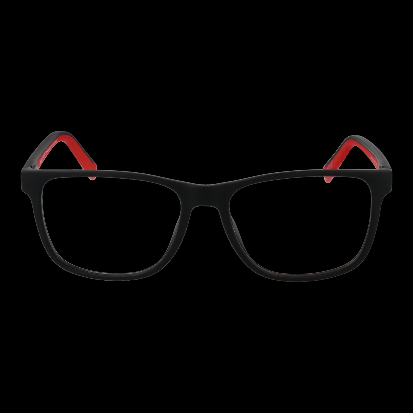 Front view of TIMBERLAND MOD. TB1712 55002 glasses for gentlemen, showcasing black and red frame design.