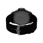 Back view of TIMEX Mod. EXPEDITION SOLAR wristwatch with fabric strap, showcasing durable plastic case and water-resistant design.