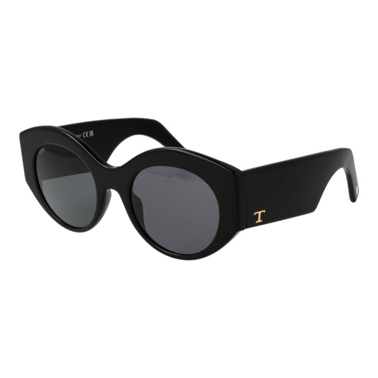 Stylish black sunglasses for ladies, featuring TOD'S MOD. TO0347 5101A design with round lenses and subtle gold detailing.