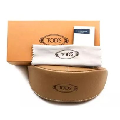 Packaging of TOD'S MOD. TO0366 5201A lady's eyewear with branded case and cleaning cloth.