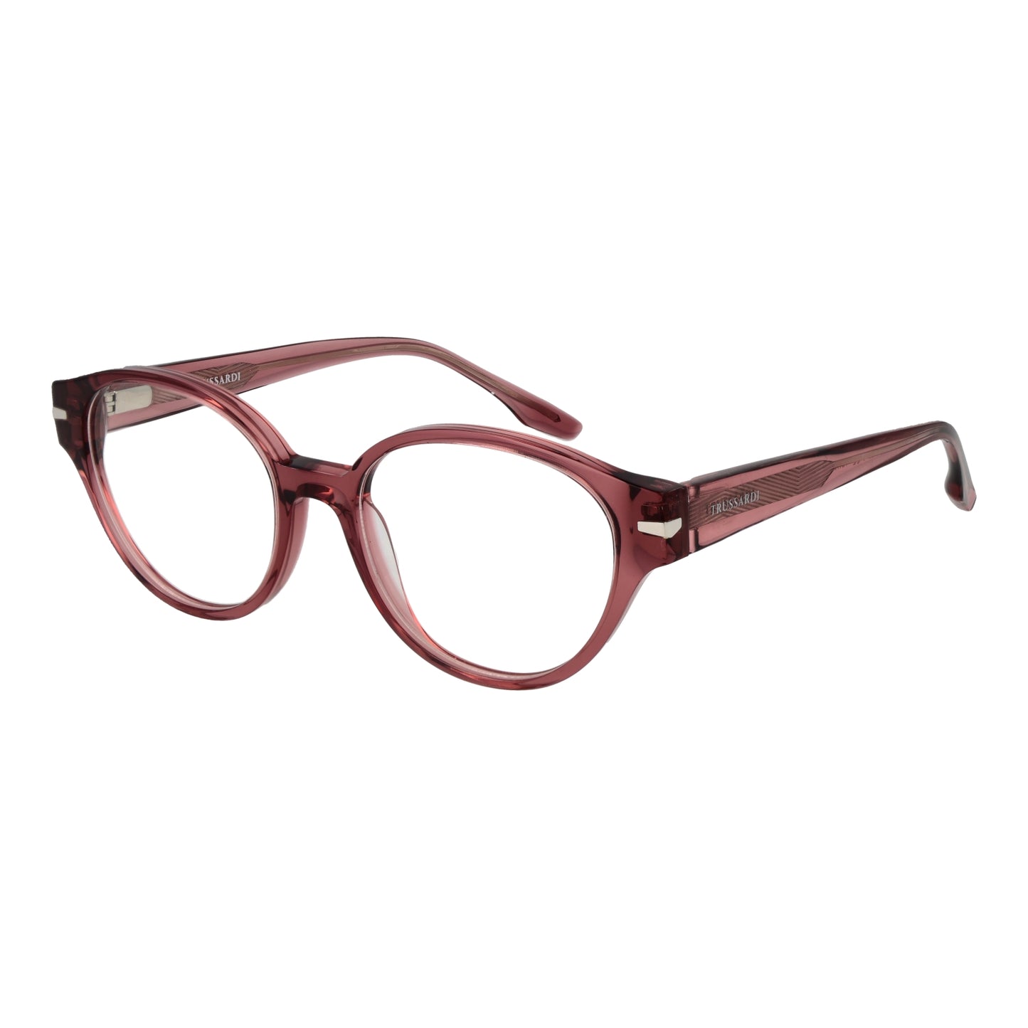 TRUSSARDI MOD. TSW6026 53T01 lady optical glasses with round maroon frame for women