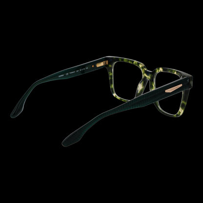 TRUSSARDI MOD. TSW6047 53G21 - Lady's eyeglasses with a stylish green tortoise shell pattern viewed from the side.