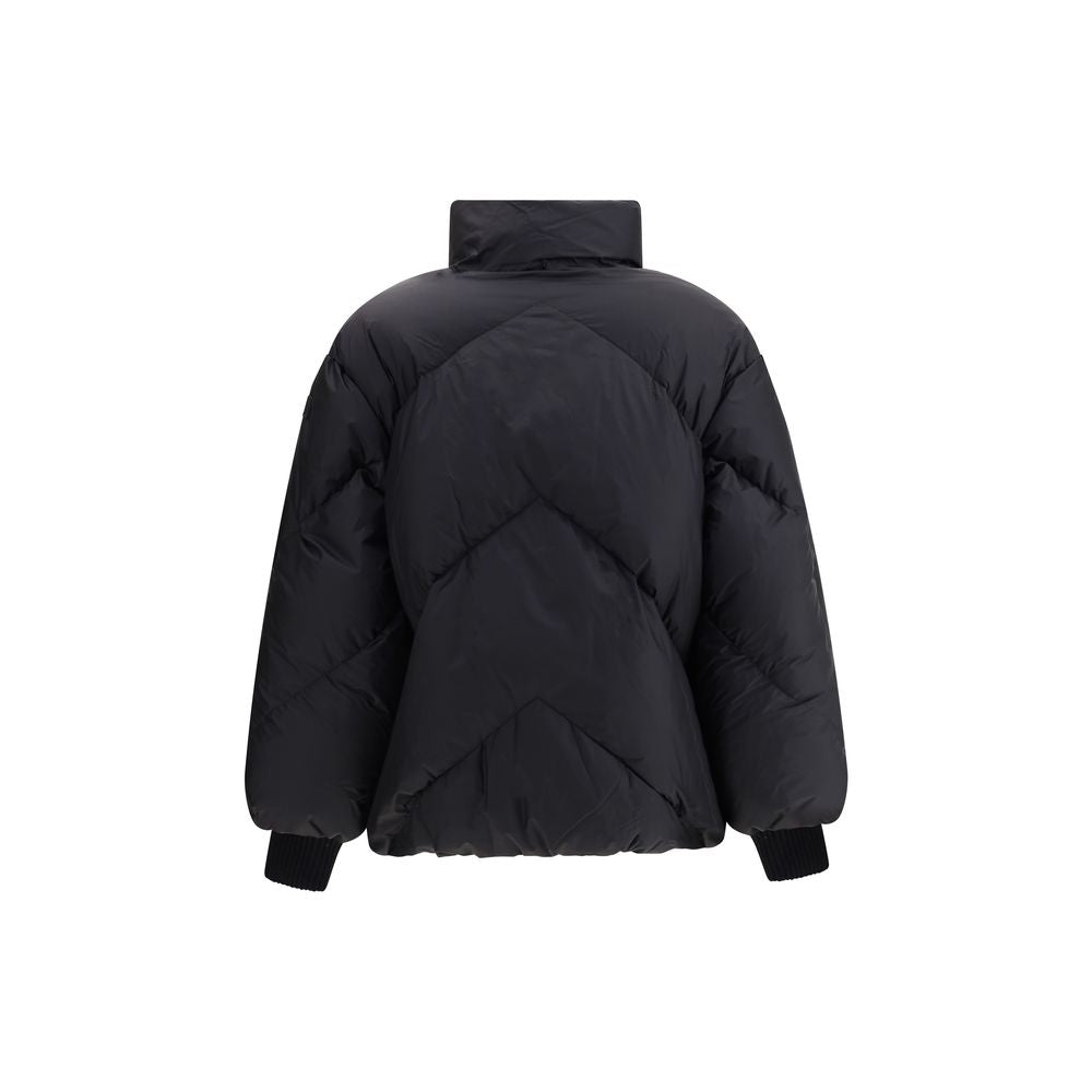 Tatras Black Polyamide Shell Jacket with padded quilted design, high collar, and ribbed cuffs for warmth and style.