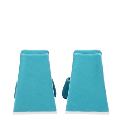 The Attico Light Blue Velvet Platform Sandals