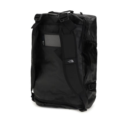 The North Face Black Nylon Luggage And Travel Base Camp Duffel S, waterproof, durable bag with padded handles for versatile use.