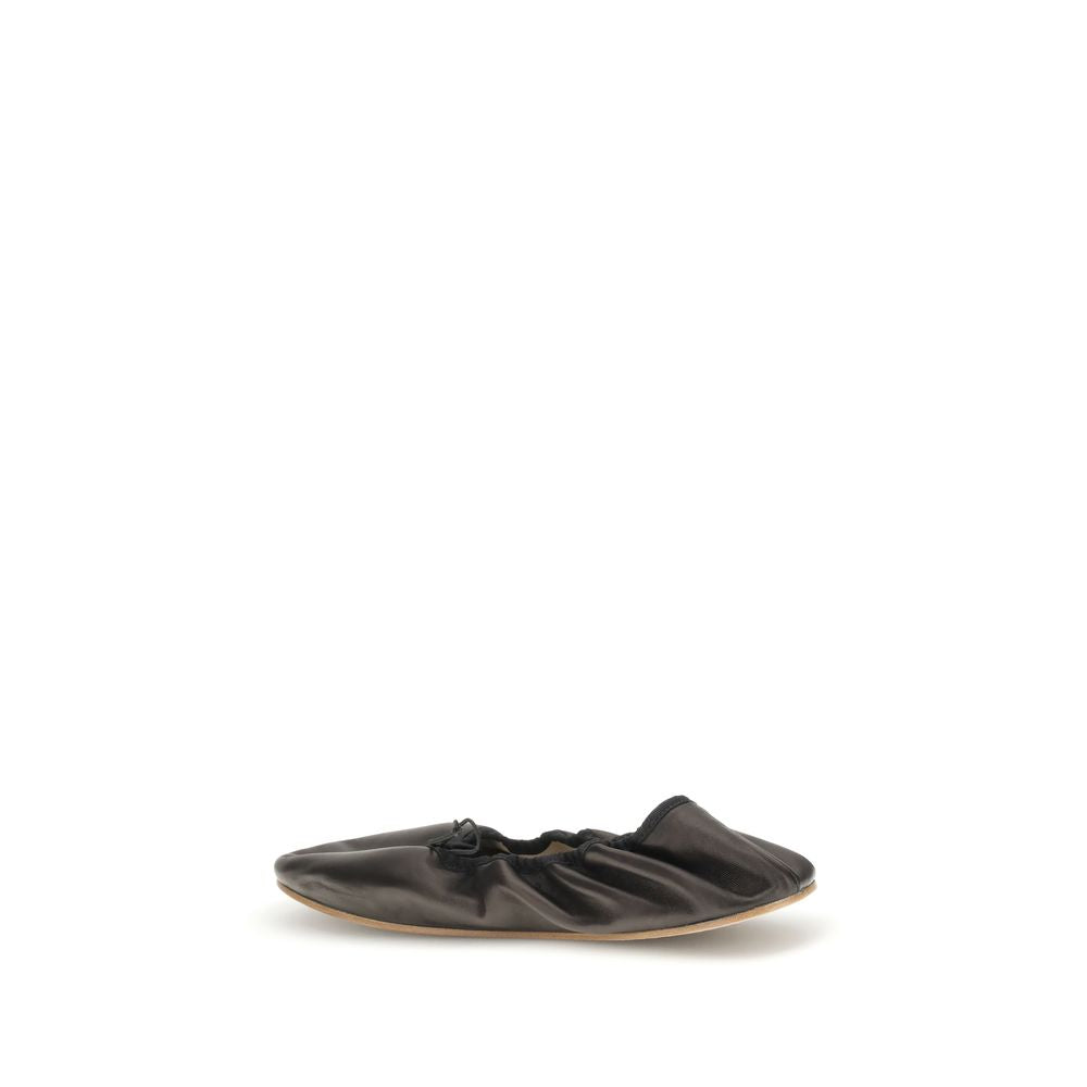 The Row Black Lamb Ovis Aries Aries Ballet Flats